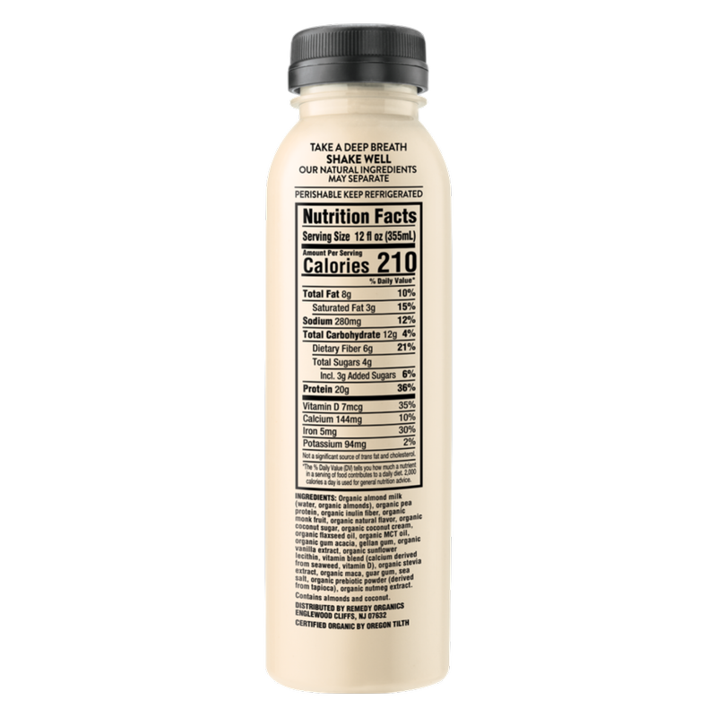 Remedy Organics Vanilla Dream Power Protein Shake 12oz Btl