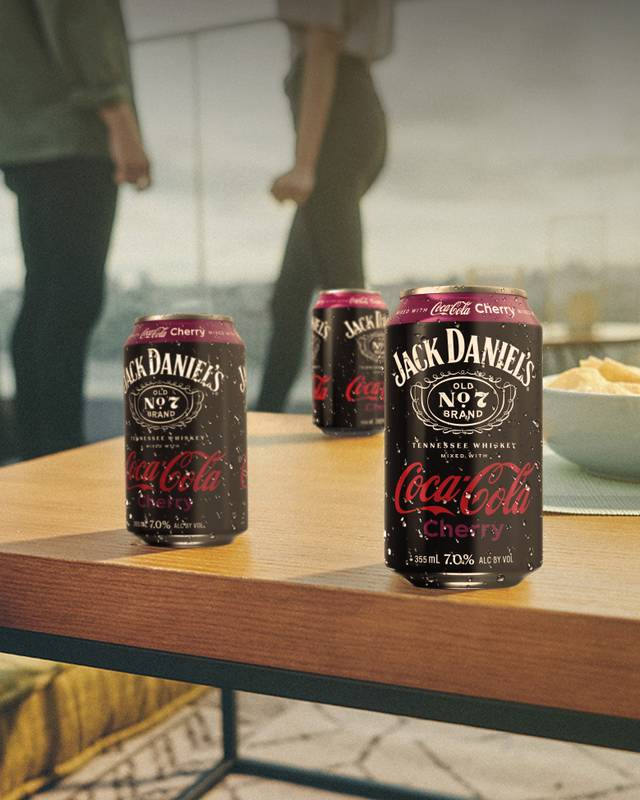 Jack Daniel's & Coca-Cola Cherry 4pk 12oz Cans 7% ABV - Delivered