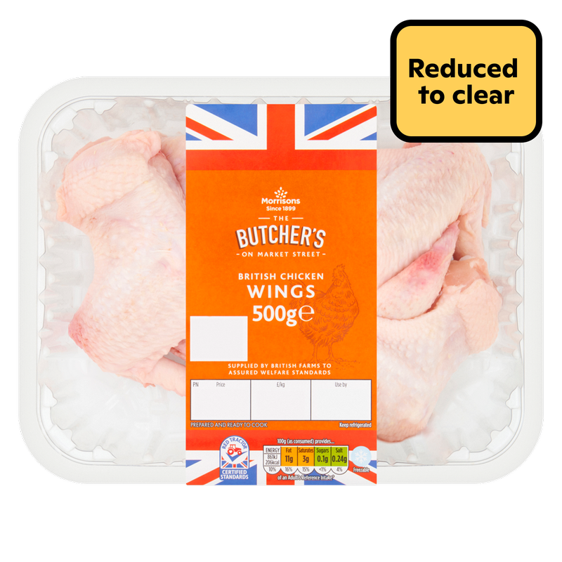 Reduced - Morrisons British Chicken Wings, 500g