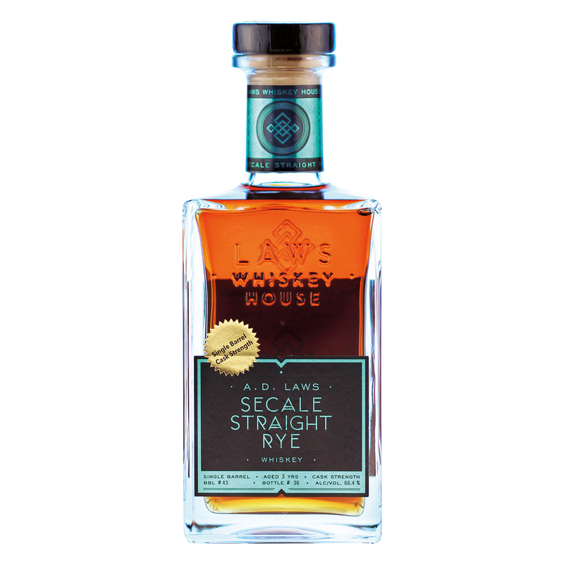 AD Laws Secale Straight Rye Whiskey 750ml