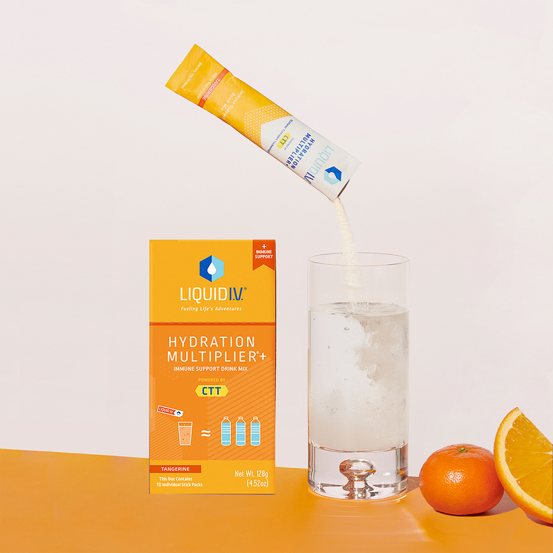 Liquid I.V. Hydration Multiplier + Immune Support Electrolyte Drink Mix Powder Tangerine 10ct Box