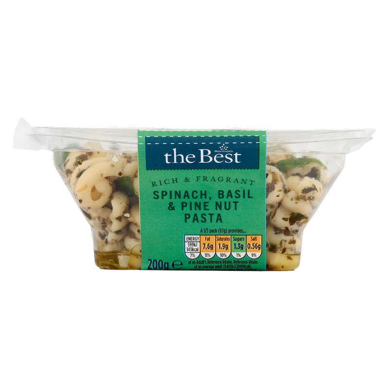 Morrisons The Best Spinach, Basil & Pinenut Pasta Salad, 200g