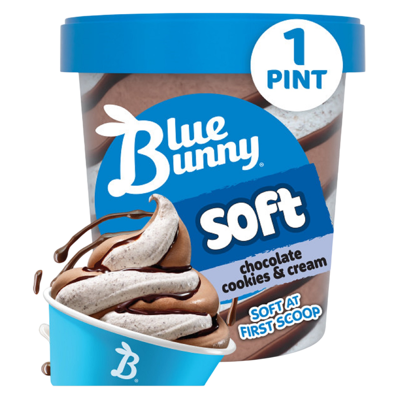 Blue Bunny Cookies & Cream Soft Pint 16 oz