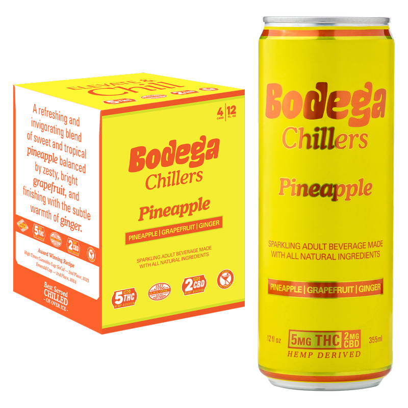 Bodega 5mg THC Pinapple Chiller 4pk 12oz Can