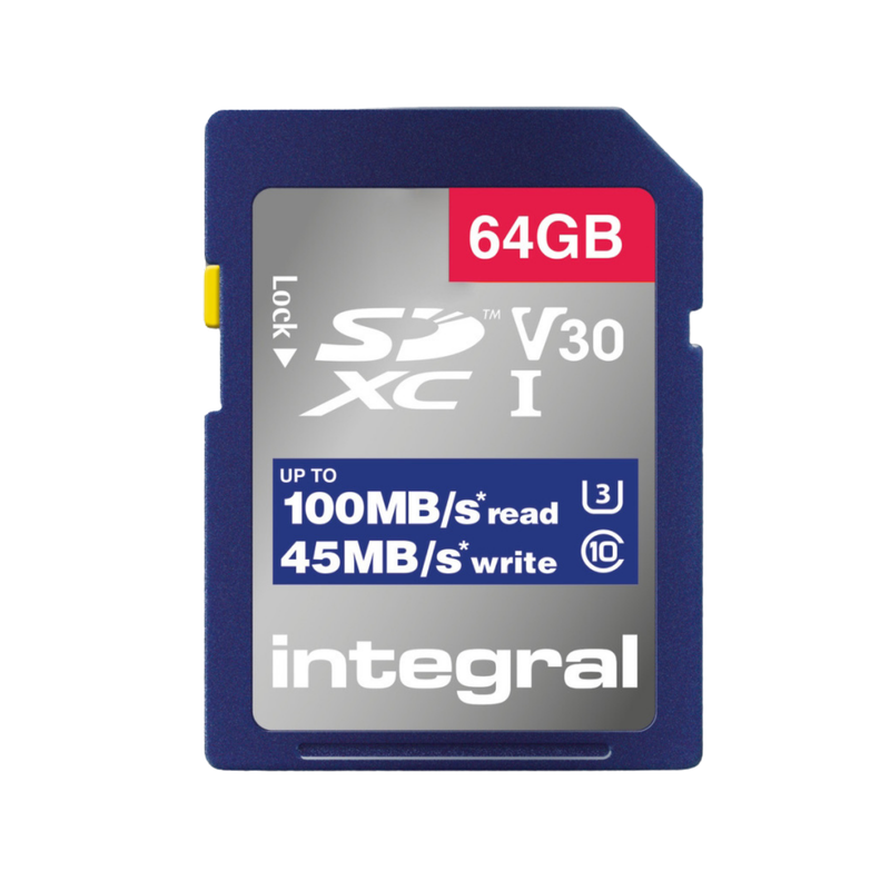Integral 64GB SDHC Card, 1pcs
