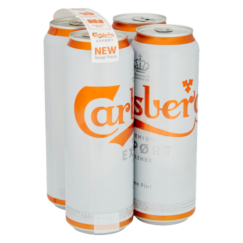 Carlsberg Export Lager Beer, 4 x 568ml