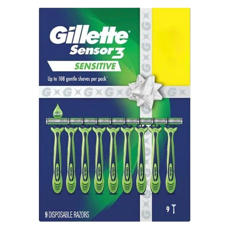 Gillette Sensor3 Sensitive Disposable Razors, 9ct