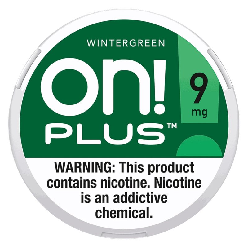 on! PLUS™ Wintergreen Nicotine Pouch, 9mg