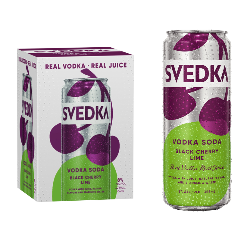 Svedka Black Cherry Lime Vodka Soda 4pk 12oz Can 8% ABV