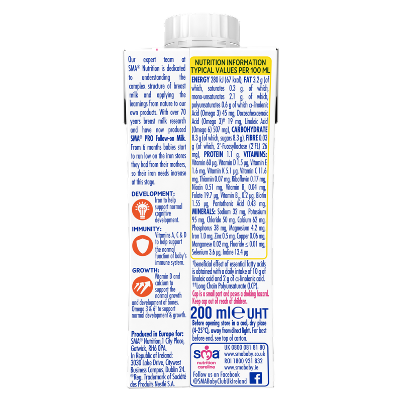 SMA PRO Follow On Milk 6m+, 200ml