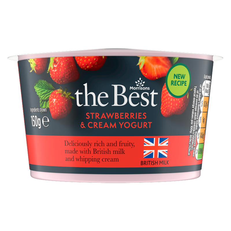 Morrisons The Best Strawberries & Cream Yogurt, 150g