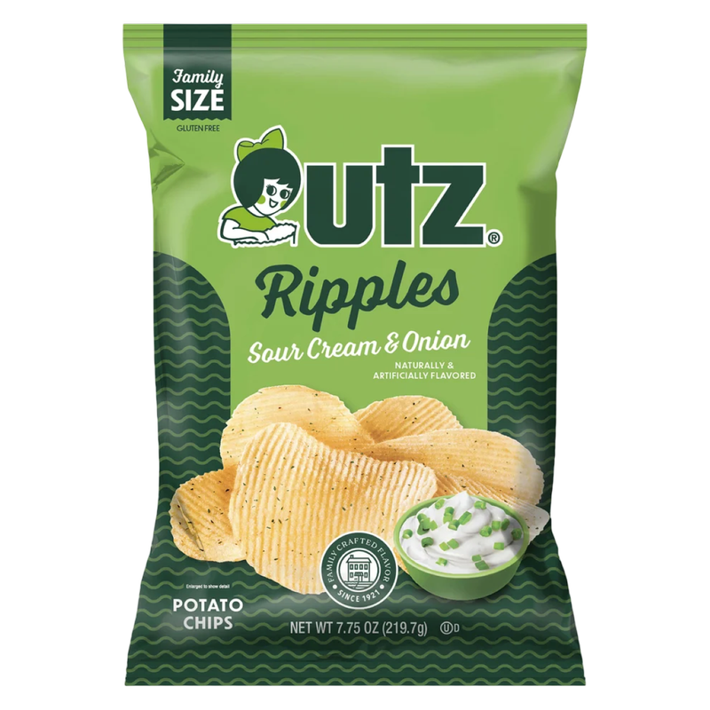 Utz Potato Chips Ripples Sour Cream & Onion 7.75oz