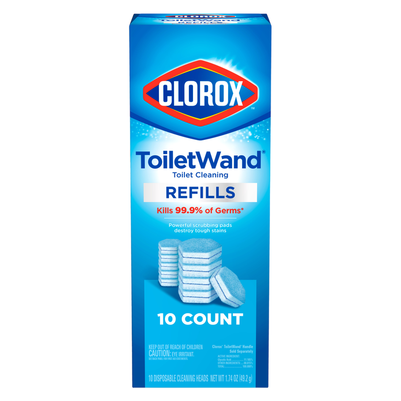 Clorox No Scent Toilet Wand Refill Heads 1.74oz Cloth