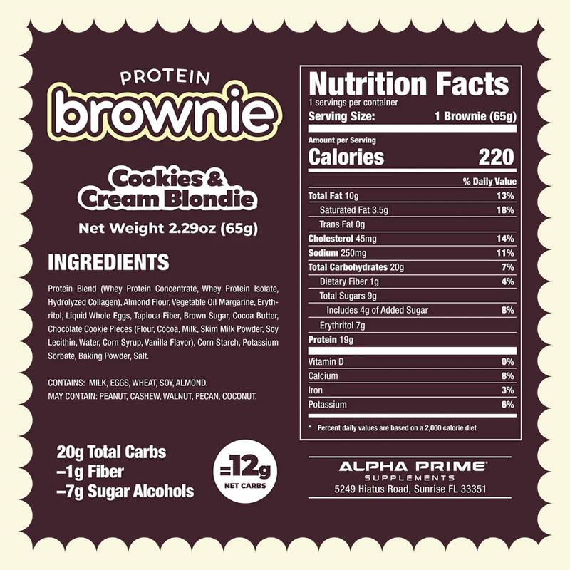 Prime Bites Protein Brownie Chocolate Glazed Donut Case 12 CT