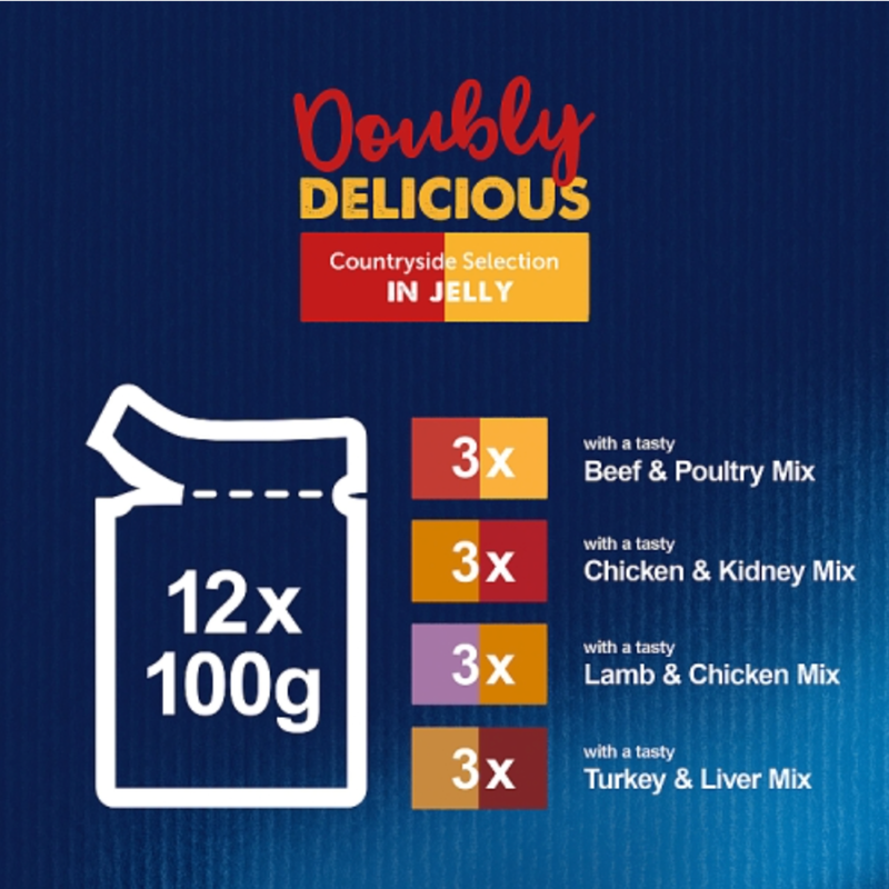 Felix Doubly Delicious Meat Selection in Jelly, 12 x 100g