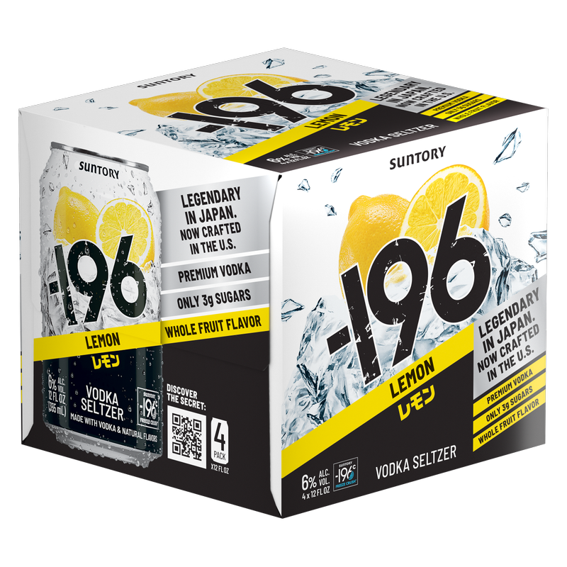 Suntory -196 Lemon RTD 4pk 355ml Can 6% ABV