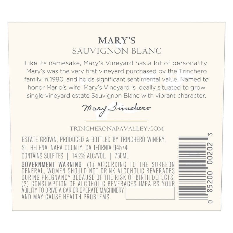 Trinchero Family Mary's Sauvignon Blanc 750ml 14.2% ABV