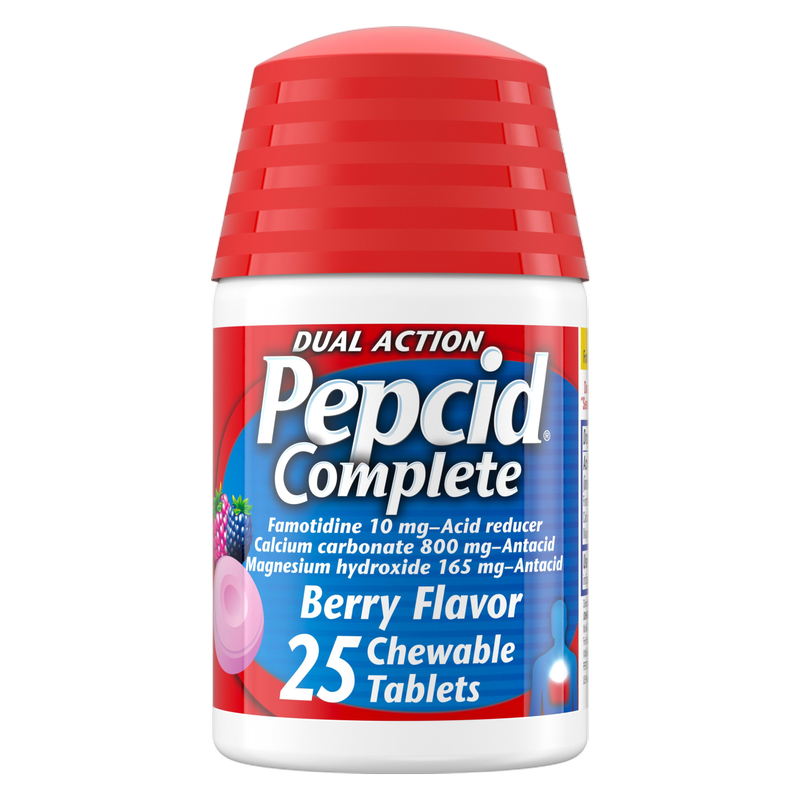 Pepcid Complete Acid Reducer + Antacid Chewable Tablets Berry 25ct