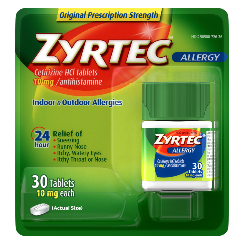 Zyrtec 24-Hour Allergy Relief Tablets 30ct