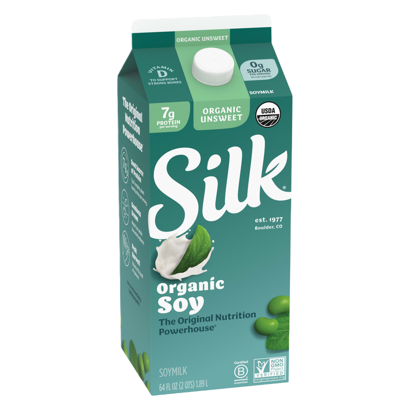 Silk Organic Unsweet Soy Milk 1/2 Gallon
