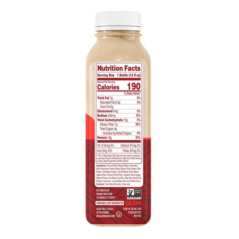 Koia 18G Cinnamon Horchata Plant Based Protein Shake