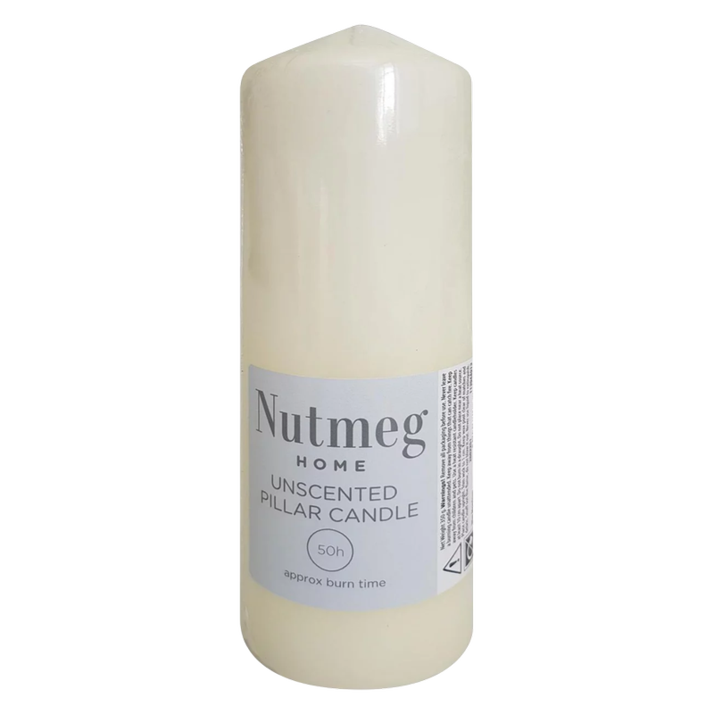Nutmeg Ivory Pillar Candle Medium, 1pcs