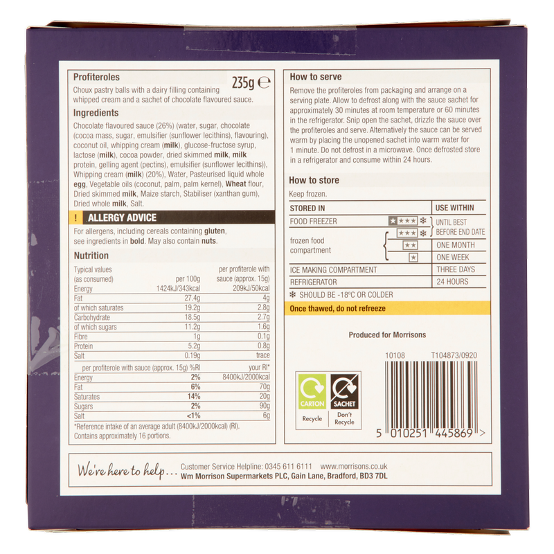 Morrisons 16 Profiteroles - Frozen, 235g