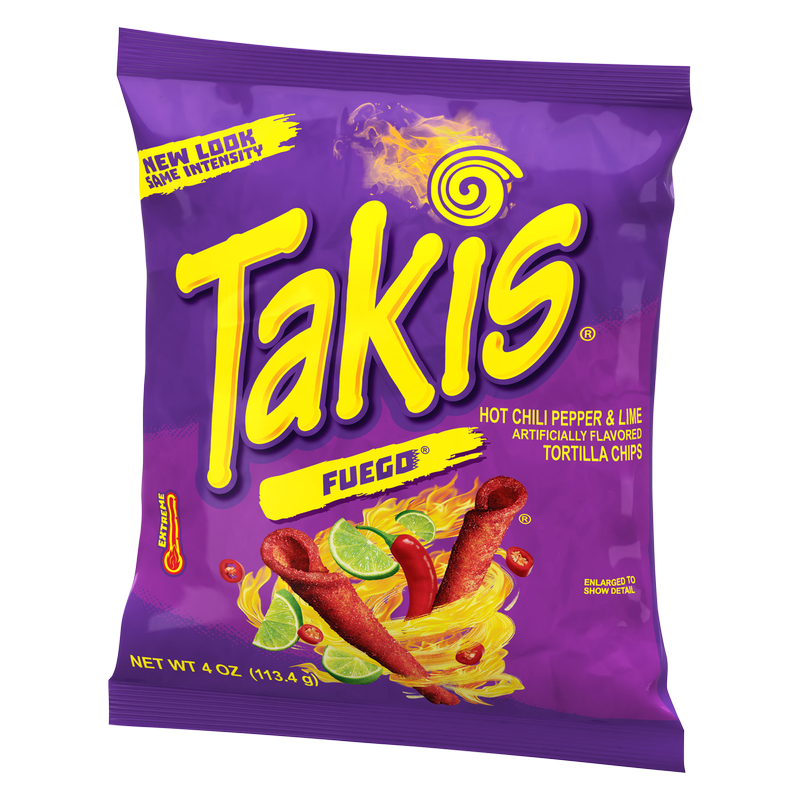 Takis Fuego Hot Chili Pepper & Lime Tortilla Chips 4oz