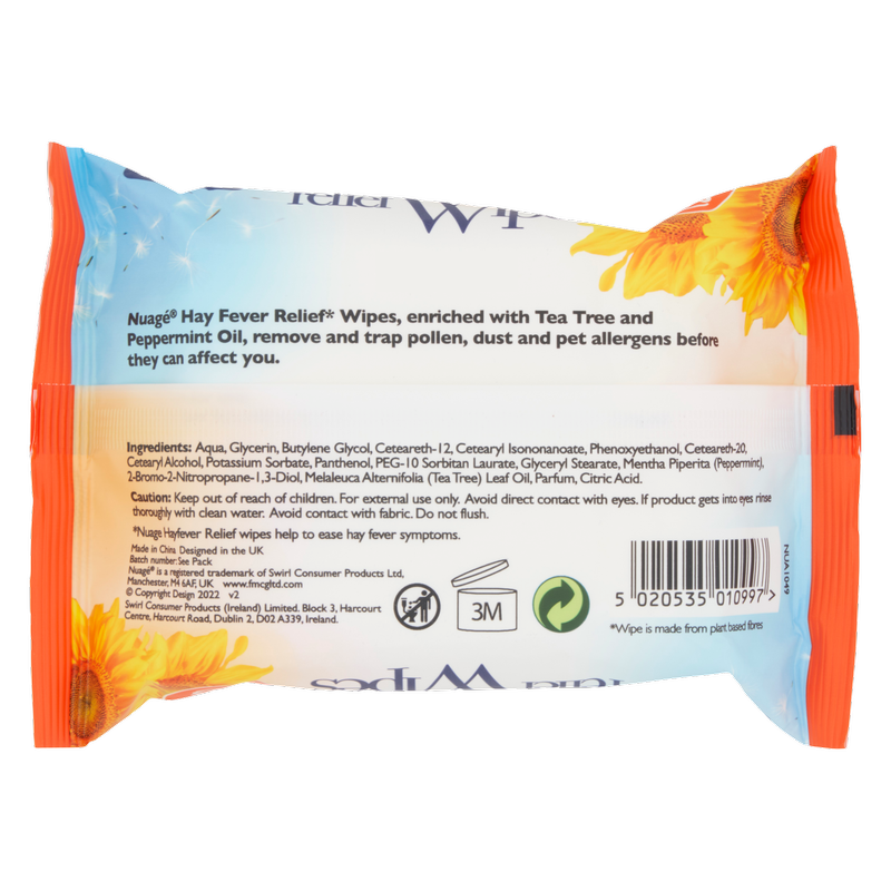Nuage Hayfever Relief Wipes, 30pcs