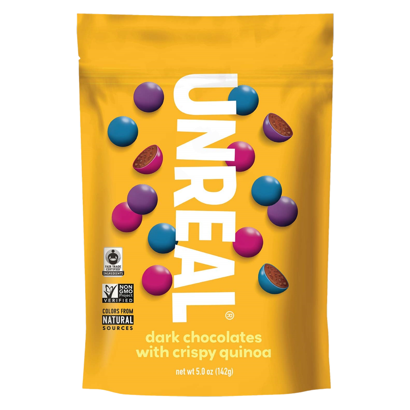 Unreal Crispy Quinoa Chocolate Gems Dark Chocolate, 5oz