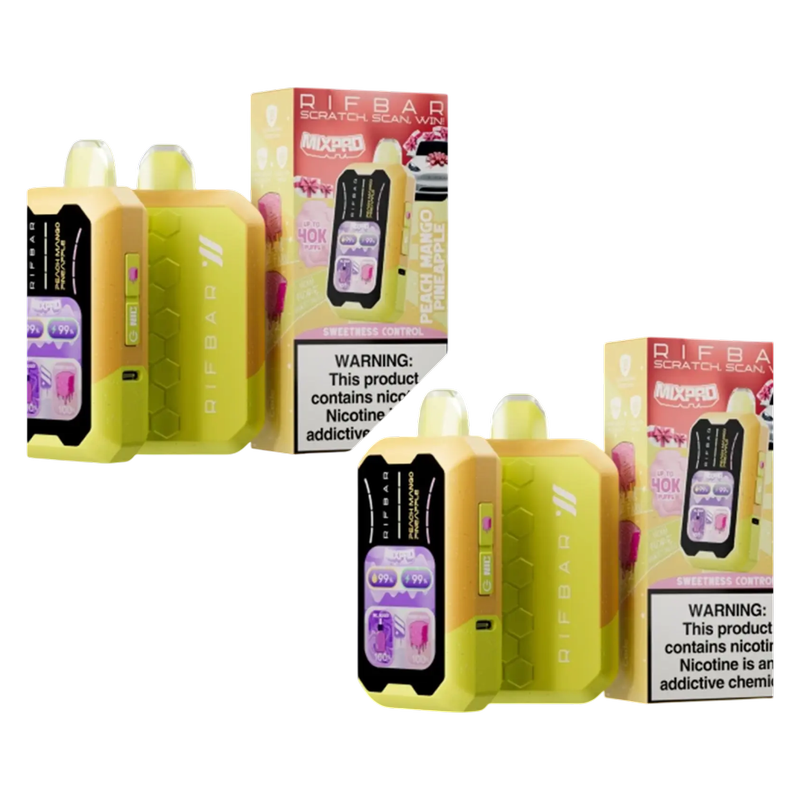 2 RifBar MixPro Peach Mango Pineapple Disposable Vape 40,000 Puffs