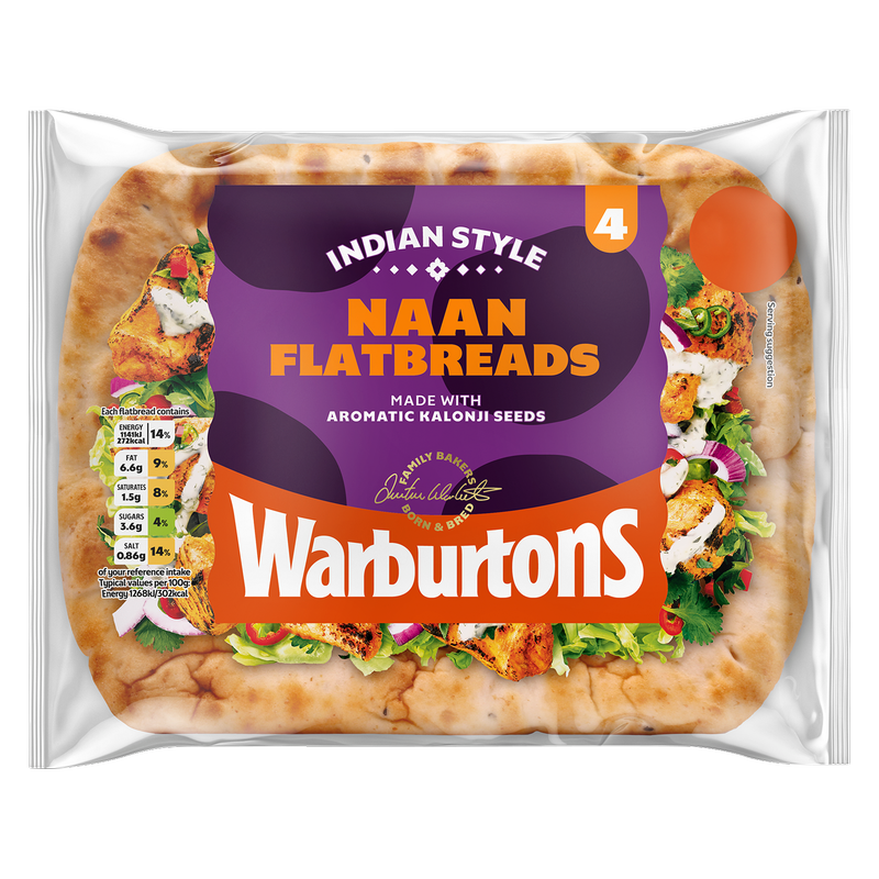 Warburtons Nann Flatbread, 4pcs