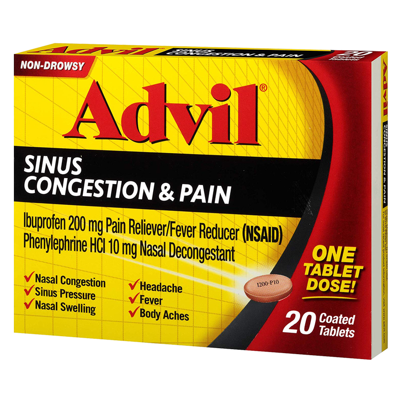 Advil Sinus Congestion & Pain Relief Tablets 20ct