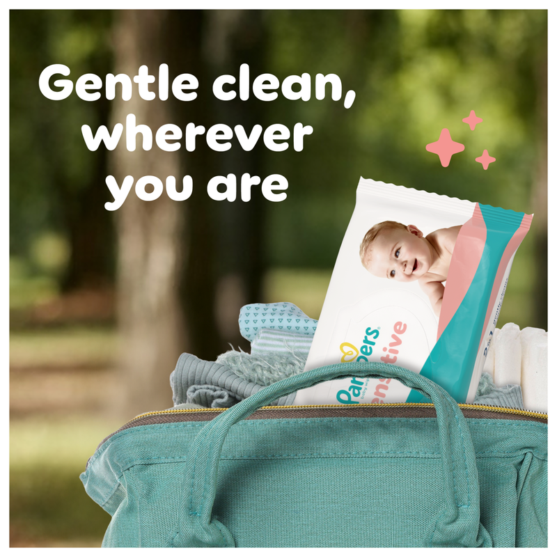 Pampers Sensitive Baby Wipes Plastic Free, 4 x 52pcs