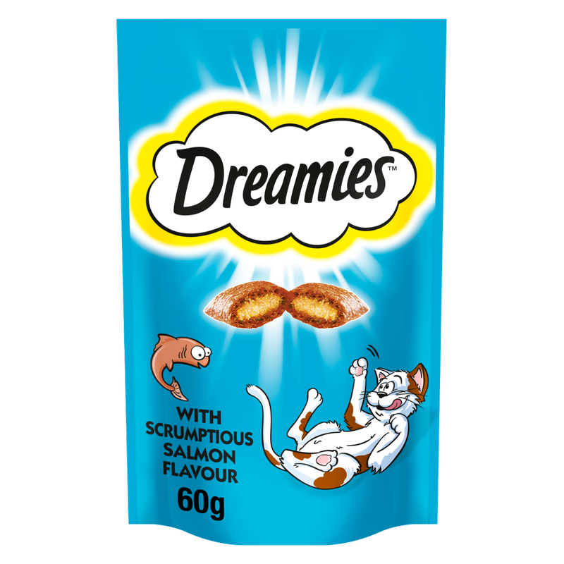 Dreamies Cat Treat Biscuits with Salmon Flavour, 60g