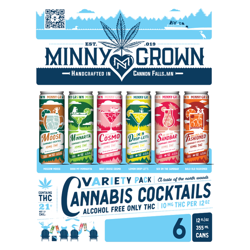 Minny Grown 10mg THC Variety Pack 6pk 12oz Can