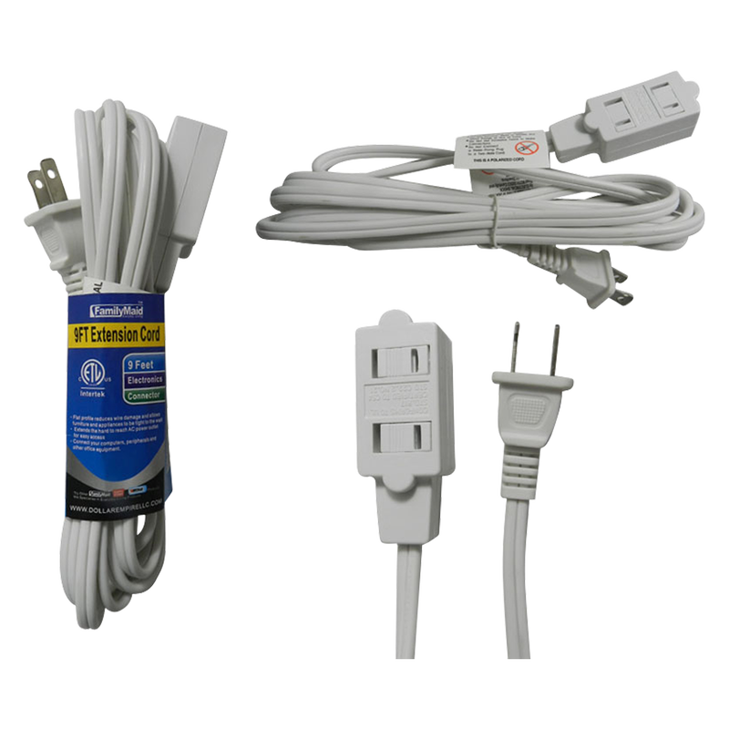 Family Maid Extension Cord White 9ft