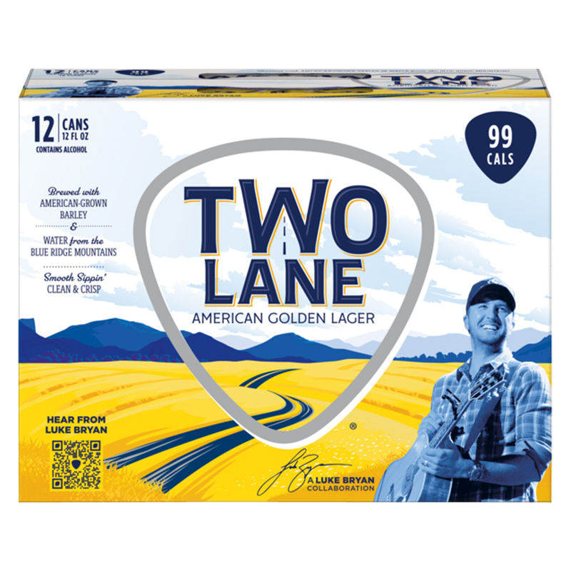 Two Lane American Golden Lager Beer 12pk 12oz Can 4.2% ABV