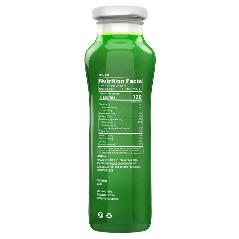 AllWellO Organic Cold-Pressed Juice Go Green 11.1oz Btl