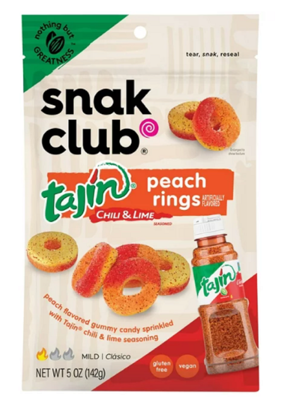 Snak Club Tajin Premium Peach Rings, 5oz