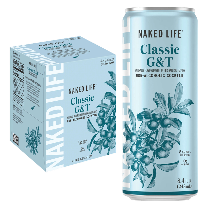 Naked Life Non-Alcoholic Classic G&T 4pk 8.4oz Can