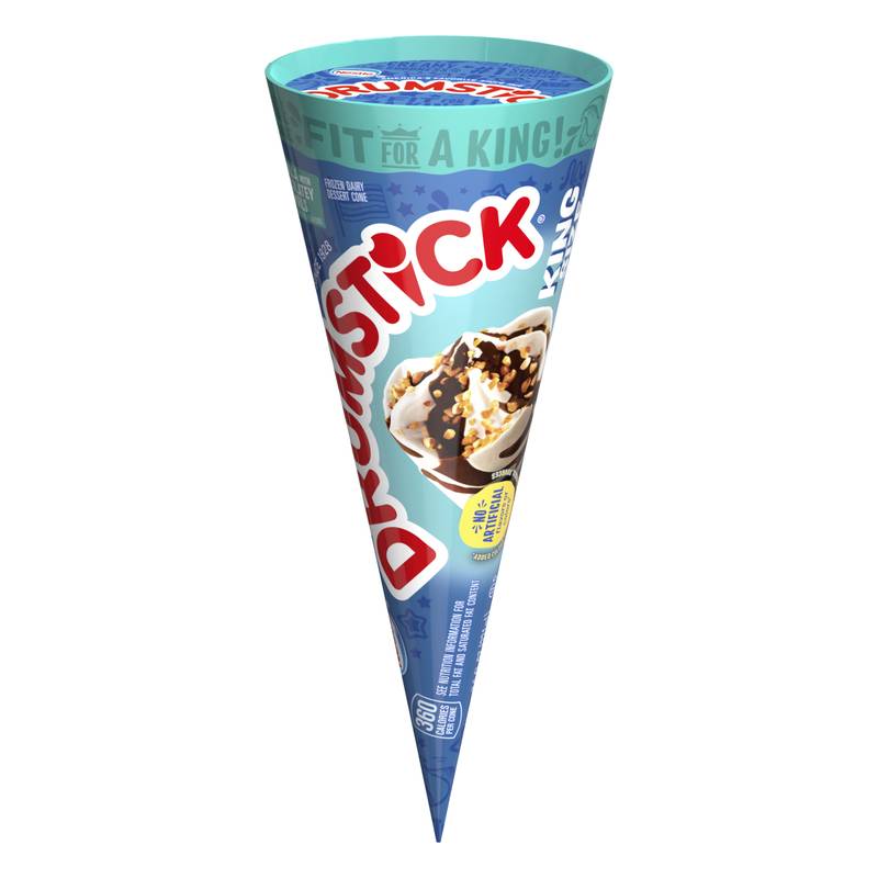 Drumstick King Size Vanilla with Chocolatey Swirls Ice Cream Cone 1ct 