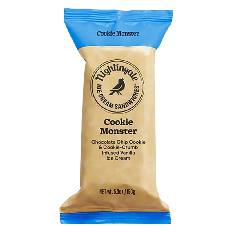 Nightingale Ice Cream Cookie Monster Ice Cream Sandwich 5.9oz