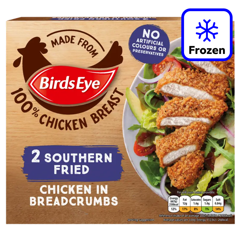 Birds Eye 2 Southern Fried Chicken in Breadcrumbs, 180g
