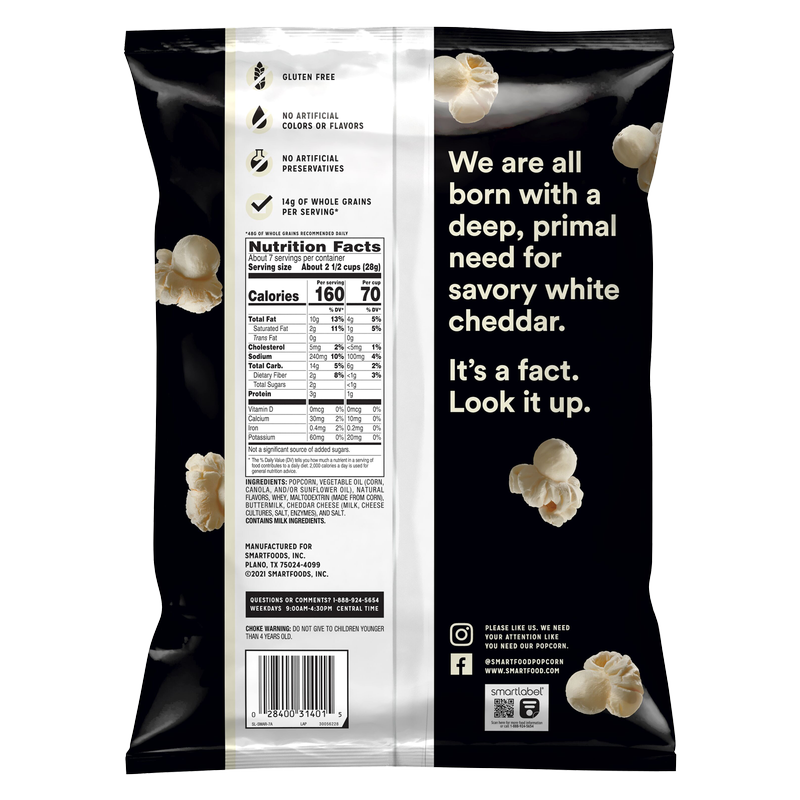 Smartfood White Cheddar Popcorn 6.75oz