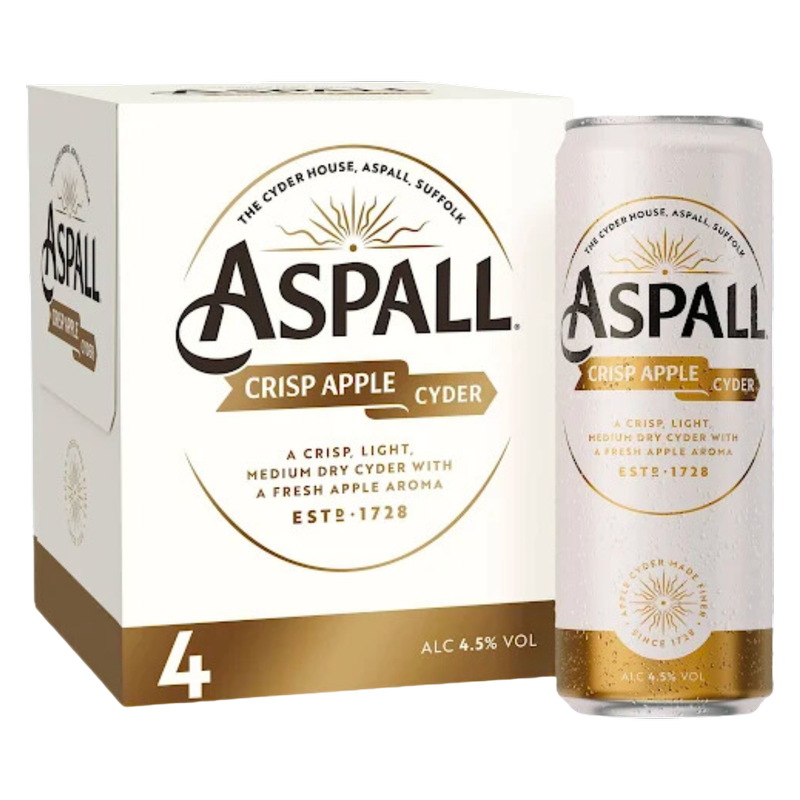 Aspall Crisp Apple Premium Cyder, 4 x 330ml