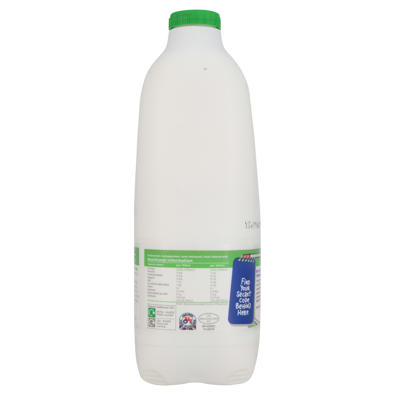 Cravendale Semi-Skimmed Milk, 2L