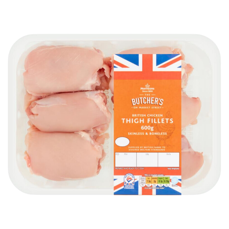 Morrisons Skinless & Boneless Chicken Thigh Fillets, 600g