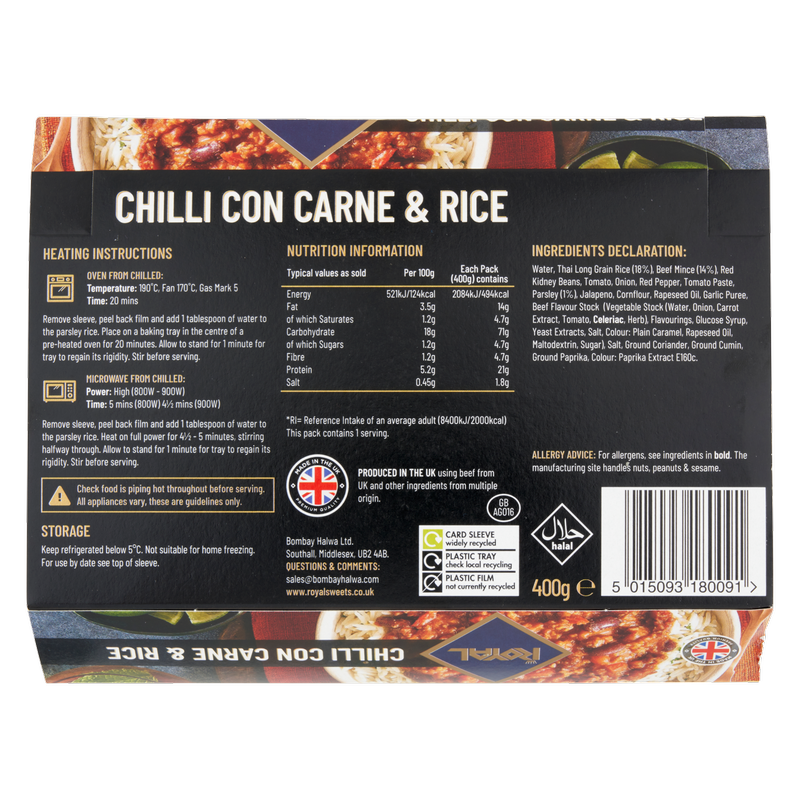 Royal Chilli Con Carne And Rice, 400g