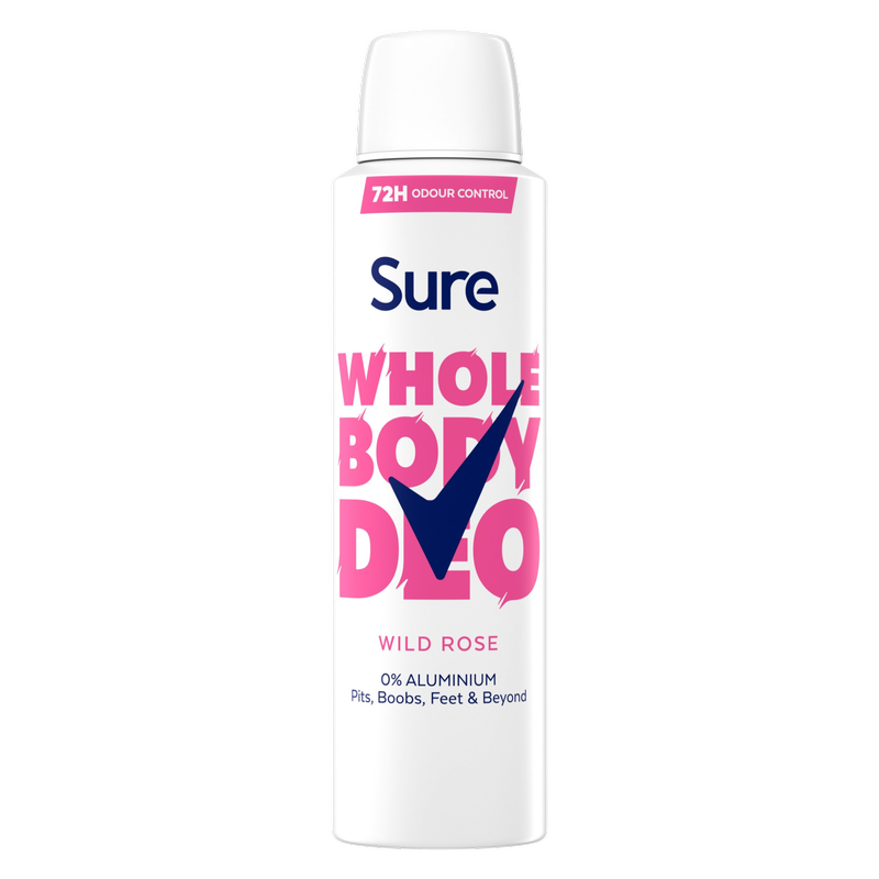 Sure All Over Body Spray Wild Rose, 150ml